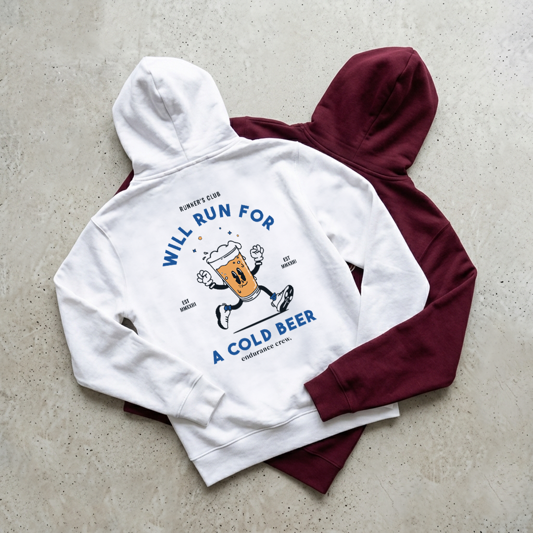 Will Run For A Cold Beer White - Hoodie