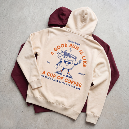 A Good Run Is Like A Cup Of Coffee Beige - Hoodie