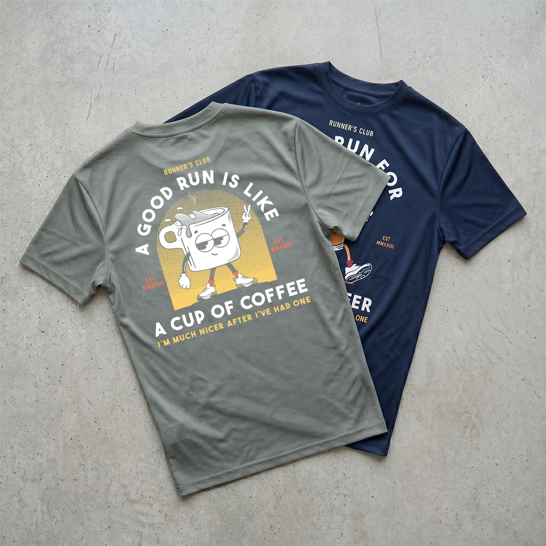 A Good Run Is Like A Cup Of Coffee Green - T-Shirt