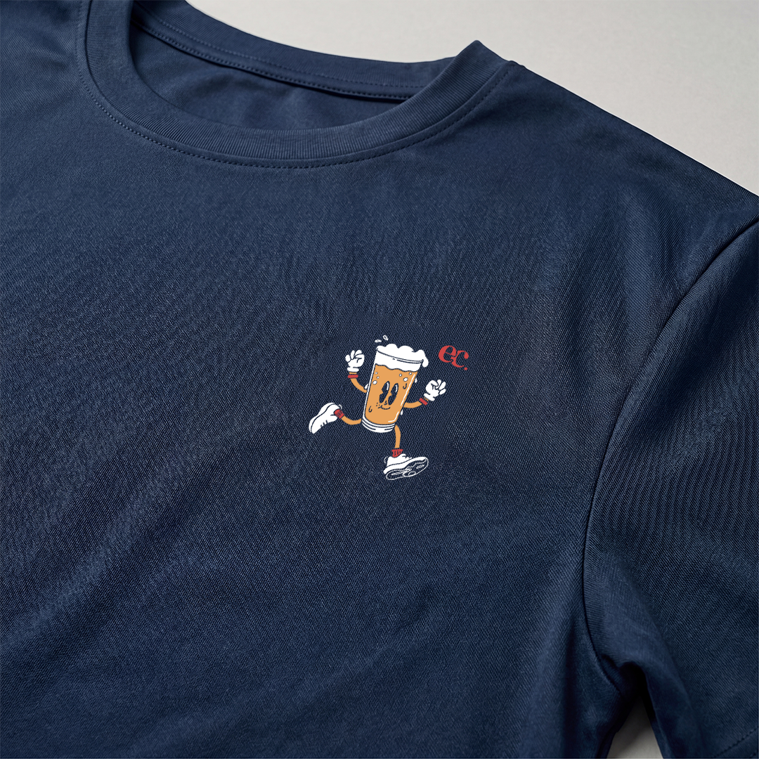 Will Run For A Cold Beer Blue - T-Shirt