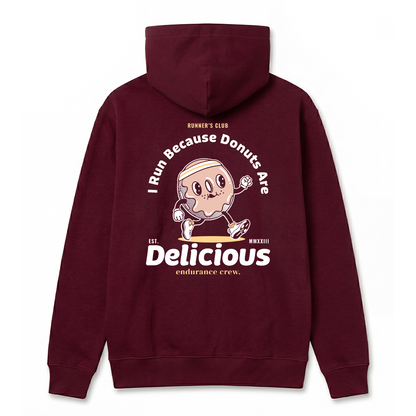 I Run Because Donuts Are Delicious Red - Hoodie