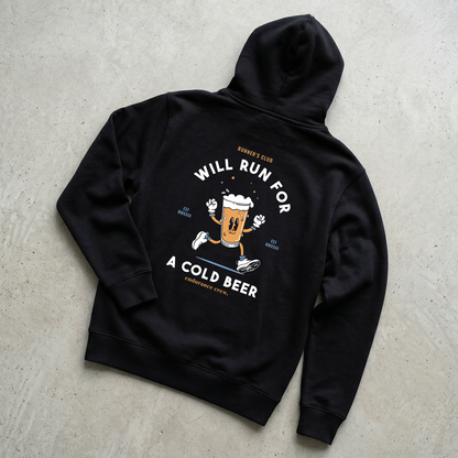 Will Run For A Cold Beer Black - Hoodie