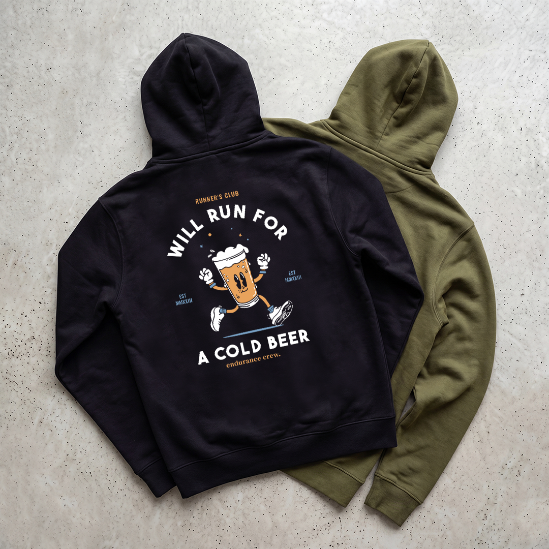 Will Run For A Cold Beer Black - Hoodie
