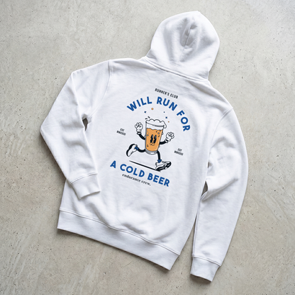 Will Run For A Cold Beer White - Hoodie