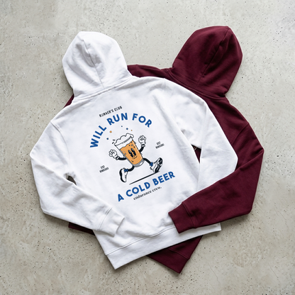 Will Run For A Cold Beer White - Hoodie