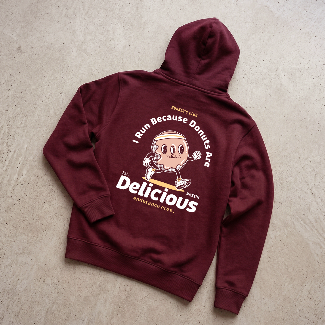 I Run Because Donuts Are Delicious Red - Hoodie