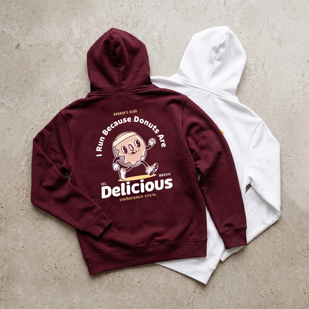 I Run Because Donuts Are Delicious Red - Hoodie