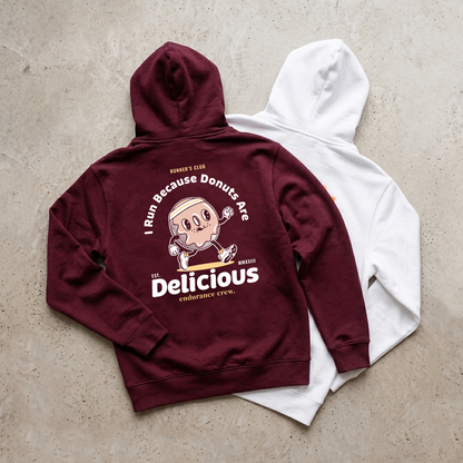 I Run Because Donuts Are Delicious Red - Hoodie